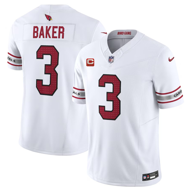 Men's Arizona Cardinals #3 Budda Baker White 2023 F.U.S.E. With 4-Star C Patch Vapor Untouchable F.U.S.E. Limited Football Stitched Jersey